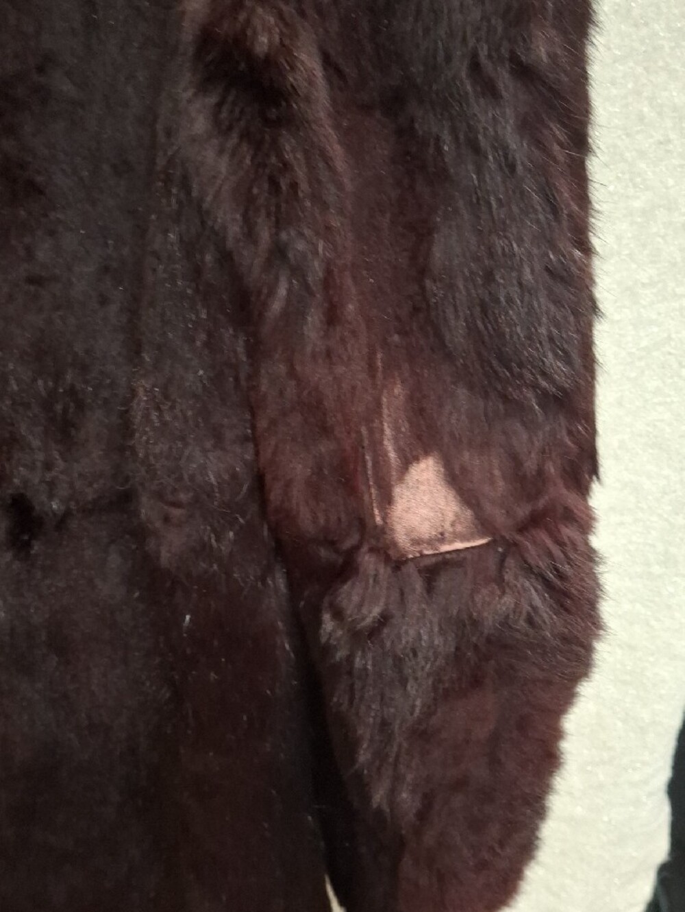Womens Red Dyed Rabbit Fur Jacket - Picture 7 of 11